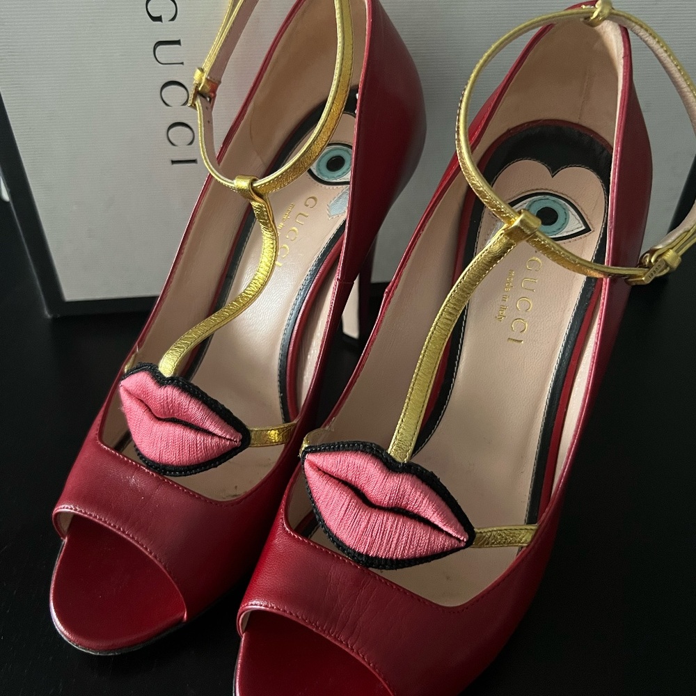 Exclusive Sand Pellets S. Cuoio Malaga Kid/Nappa – Silk Hibiscus Red/Oro Vecchio